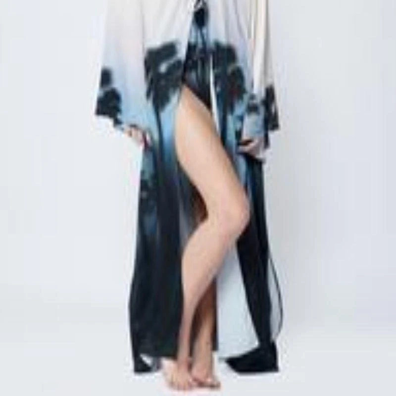 SIMKHAI Pascal Long Sleeves Front Tie Maxi Dress 1
