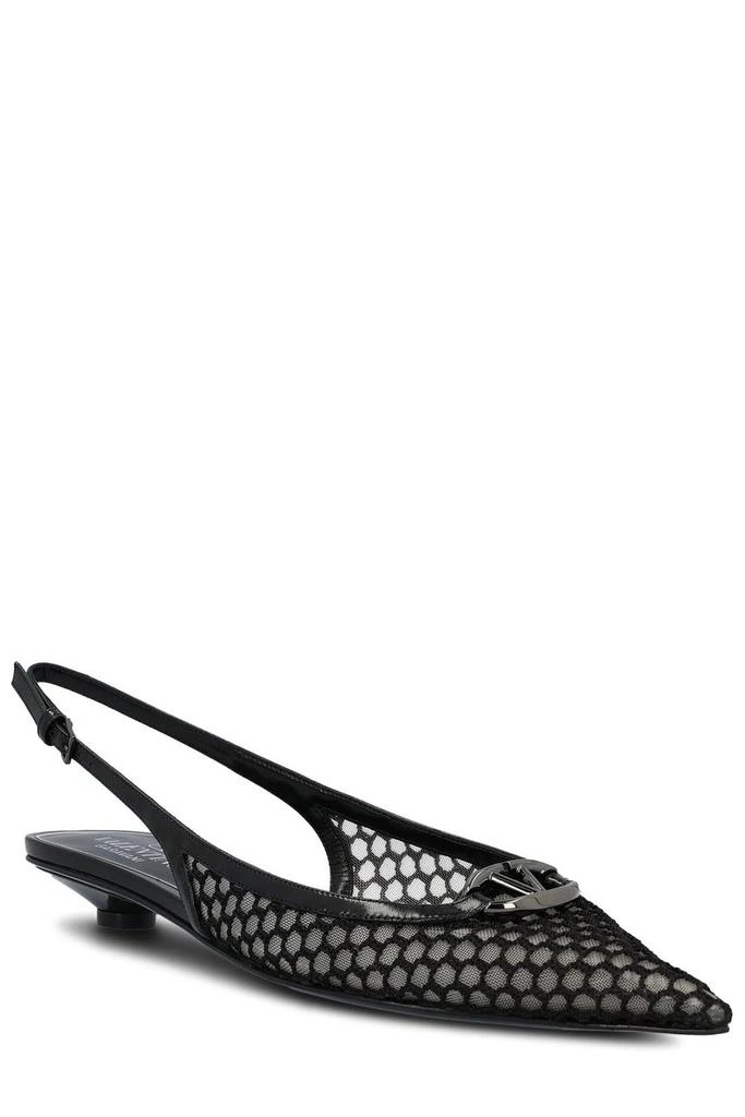 Valentino Valentino VLogo Plaque Mesh Slingback Pumps 2