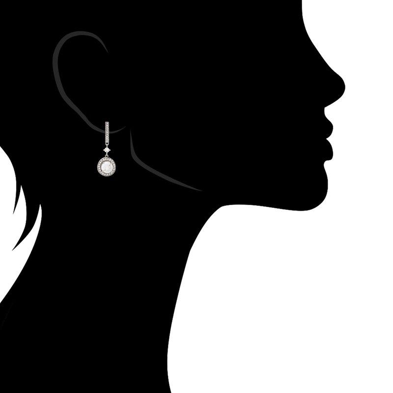 Rivka Friedman Cubic Zirconia Halo Drop Earrings