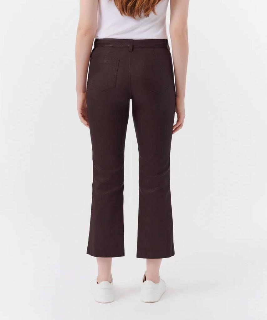 ATM Leather Cropped Flare Pant In Chocolate