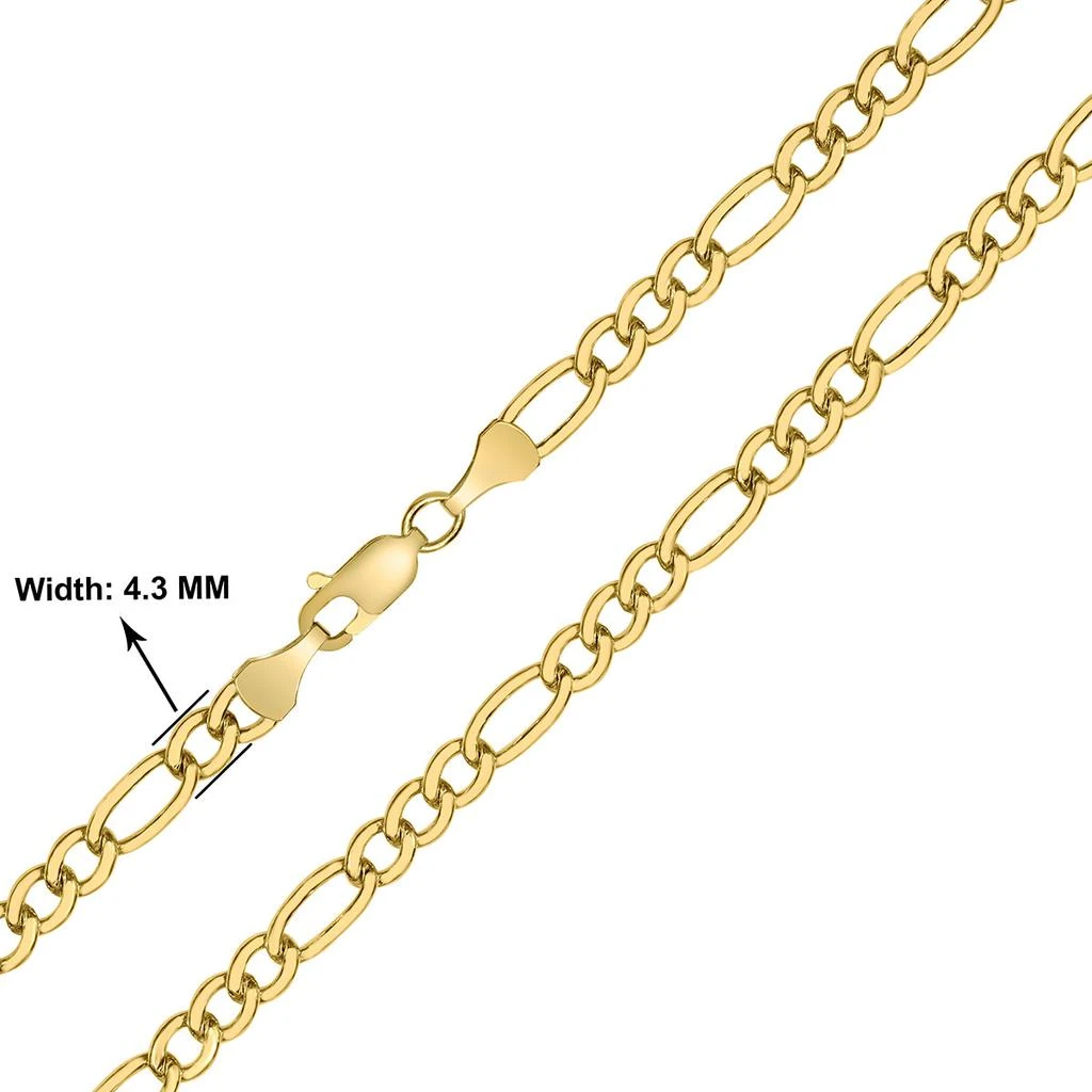 Monary 14K Yellow Gold Filled 4.3mm Figaro Chain with Lobster Clasp - 18 Inch 2