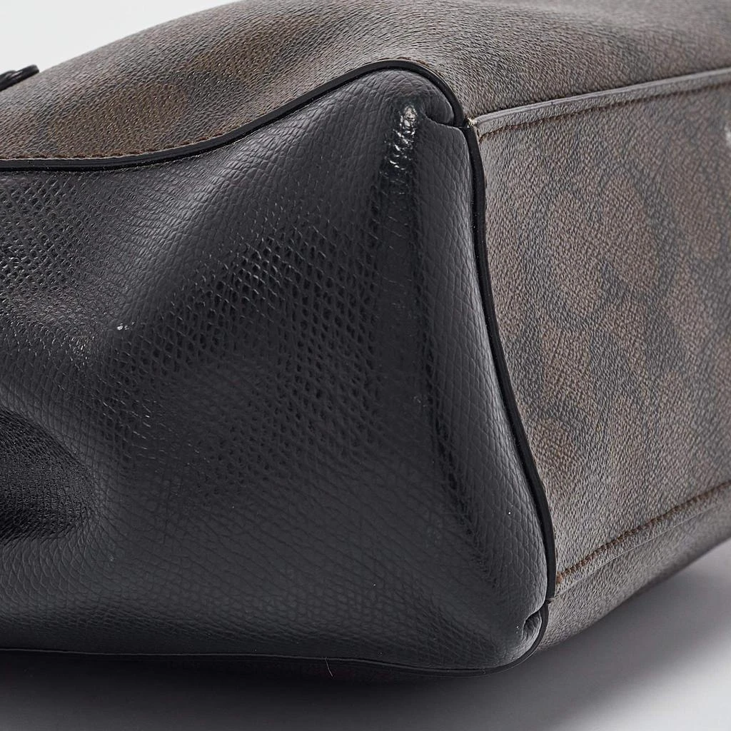 Coach Coach Black/Brown Signature Coated Canvas and Leather Mini Christie Carryall Satchel 11