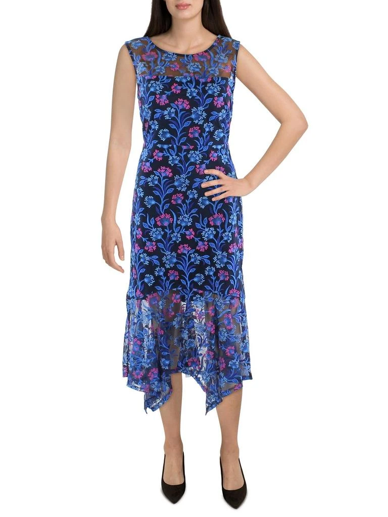 Kensie Womens Illusion Long Cocktail And Party Dress 1