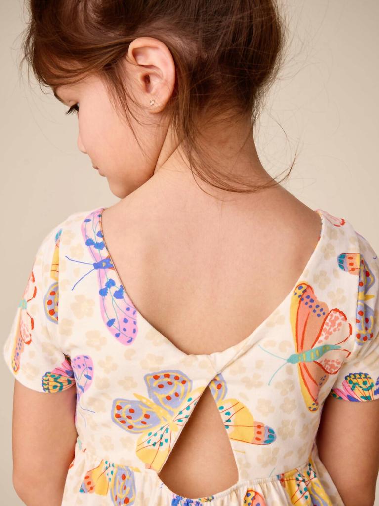 Tea Collection Twist Back Ballet Dress In Jaguar Spot Butterflies