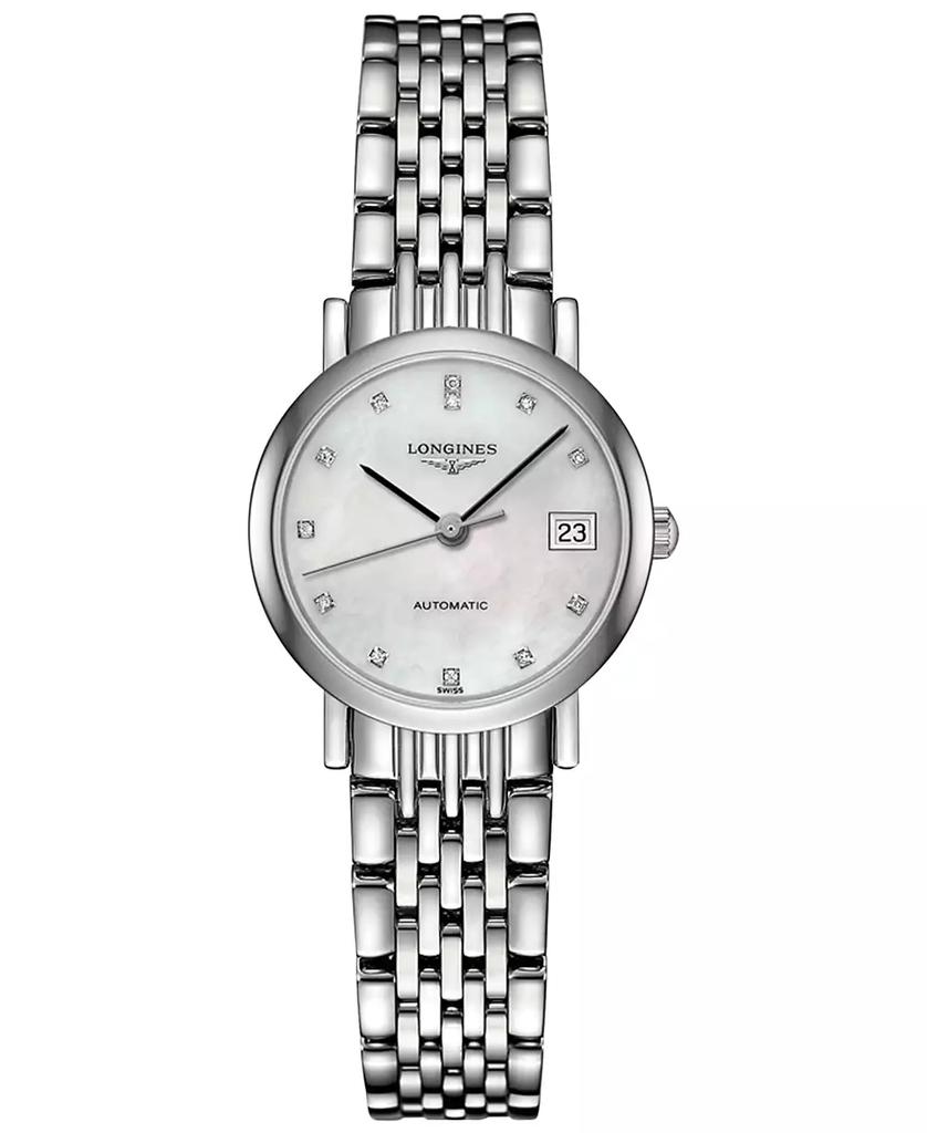 Longines Women's Swiss Automatic The Longines Elegant Collection Diamond Accent Stainless Steel Bracelet Watch 26mm L43094876