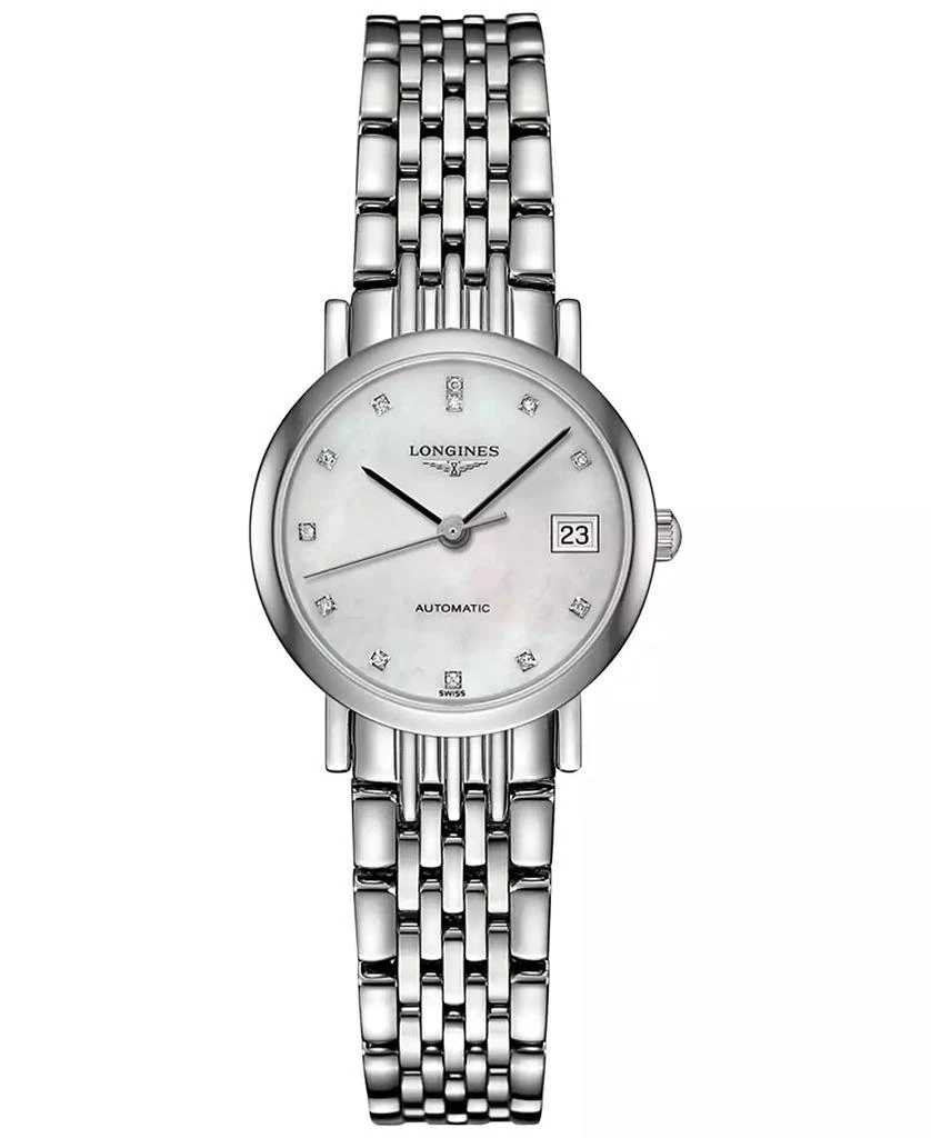 Longines Women's Swiss Automatic The Longines Elegant Collection Diamond Accent Stainless Steel Bracelet Watch 26mm L43094876 1