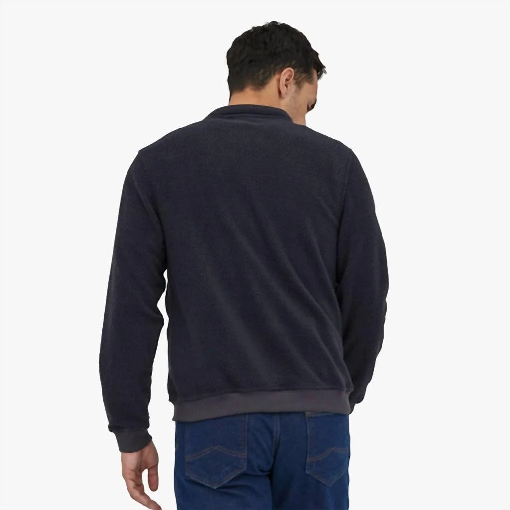 Patagonia Shearling Button Pullover In Pitch Blue 2