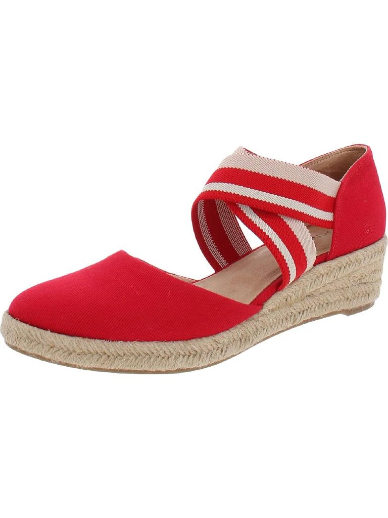 LifeStride Keaton  Womens Canvas Slip On Wedge Heels 6