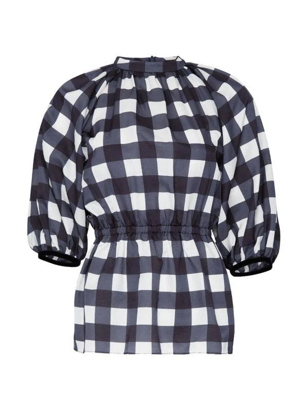 MOTHER OF PEARL Plaid Mock Turtleneck Longline Top 4