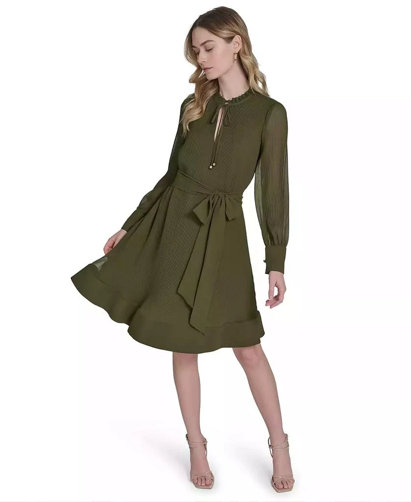 Eliza J Petite Pleated Chiffon V-Neck Dress 3