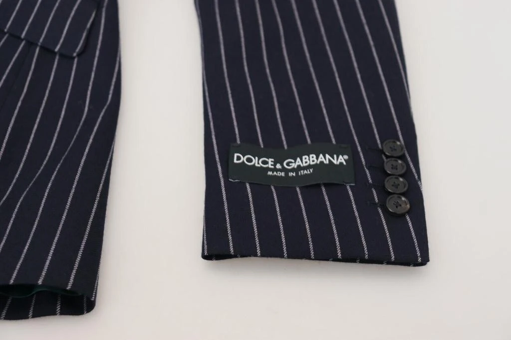 Dolce & Gabbana Dolce & Gabbana Dark Blue Stripe Wool Single Breasted Blazer 9