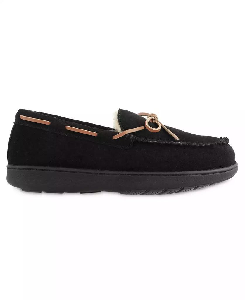 Totes Signature Men's Genuine Suede Moccasin Comfort Slipper with Berber lining