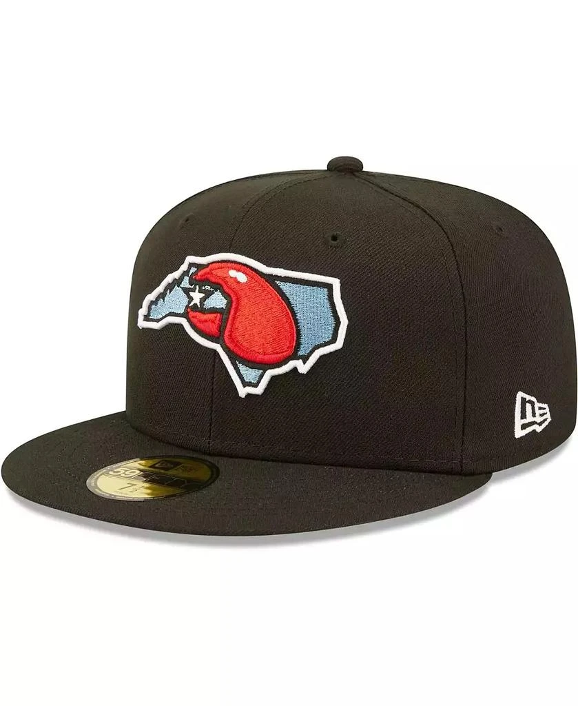 New Era Men's Black Hickory Crawdads Authentic Collection Road 59FIFTY Fitted Hat 1