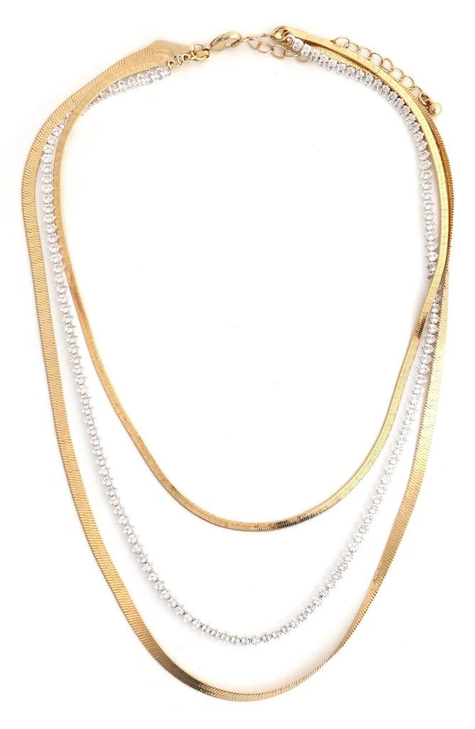 Panacea Two Tone Layered Mix Chain Necklace