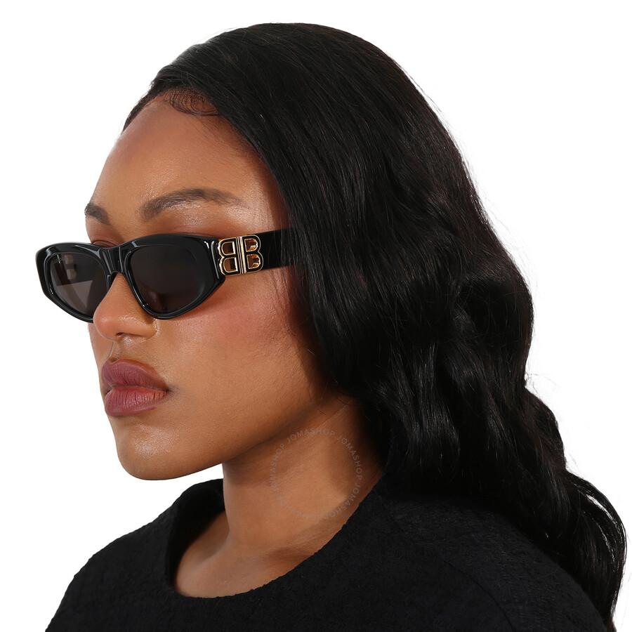 Balenciaga Grey Oval Ladies Sunglasses BB0095S 001 53