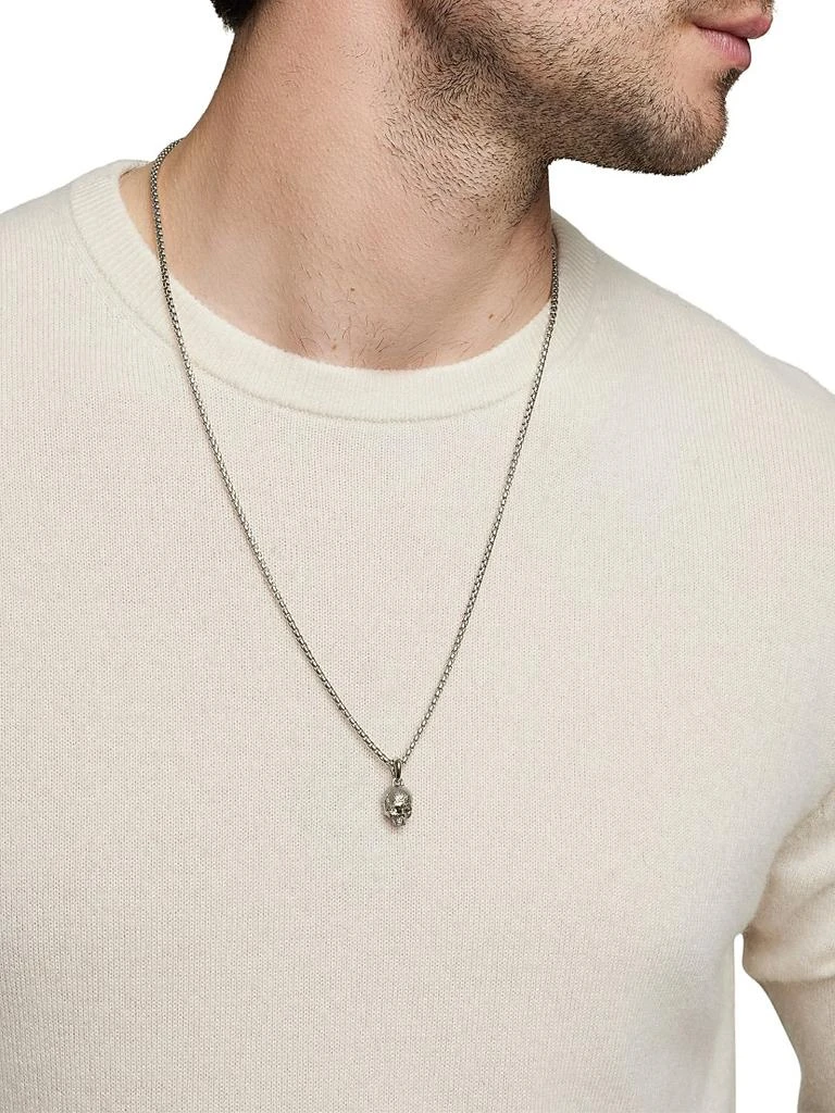 David Yurman Sterling Silver Waves Skull Amulet 7