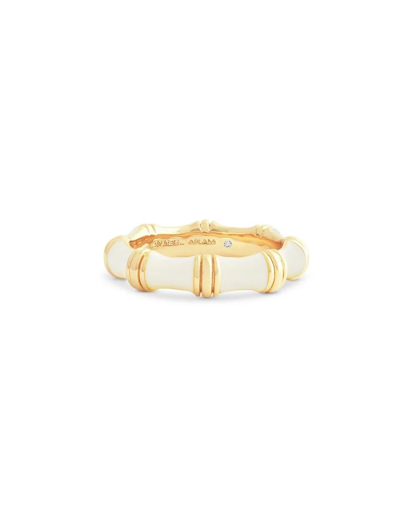 Anabel Aram White Bamboo Band Ring 1