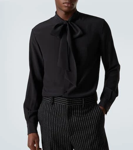 Valentino Tie-neck silk crêpe de chine shirt 5
