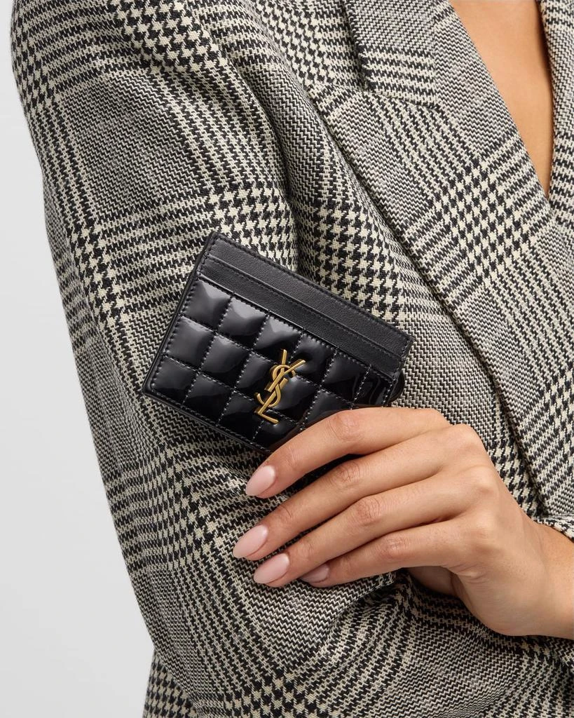 Yves Saint Laurent Cassandre YSL Card Case in Quilted Patent Leather 3