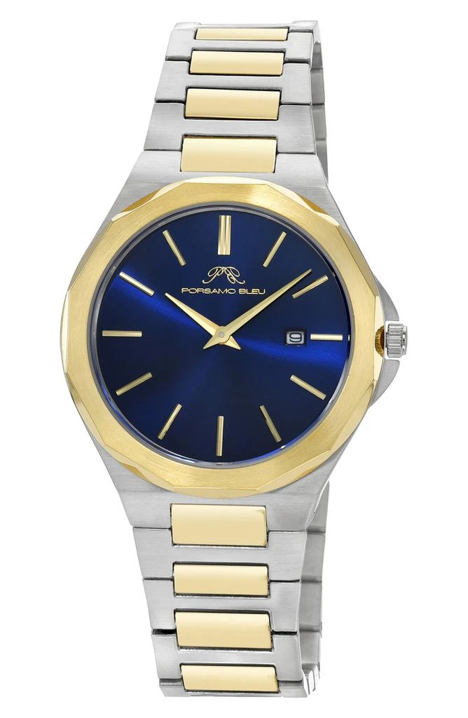 Porsamo Bleu “Sofia” Gold-Tone Watch with Blue Dial Porsamo Bleu Wristwatches for sale | eBay main image 4