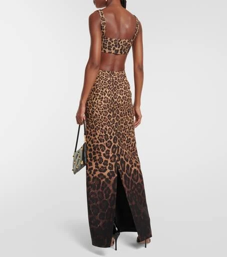 Valentino Crêpe Couture leopard-print crop top 3