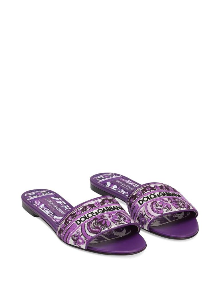 Dolce & Gabbana Dolce & Gabbana Majolica Pattern Slide Sandals