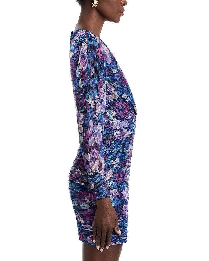 AQUA Floral Knit Metallic Mini Dress - Exclusive 4