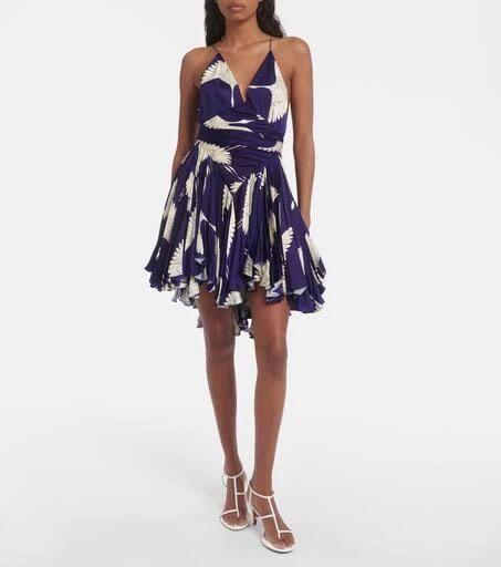 Khaite Margot printed satin minidress 2