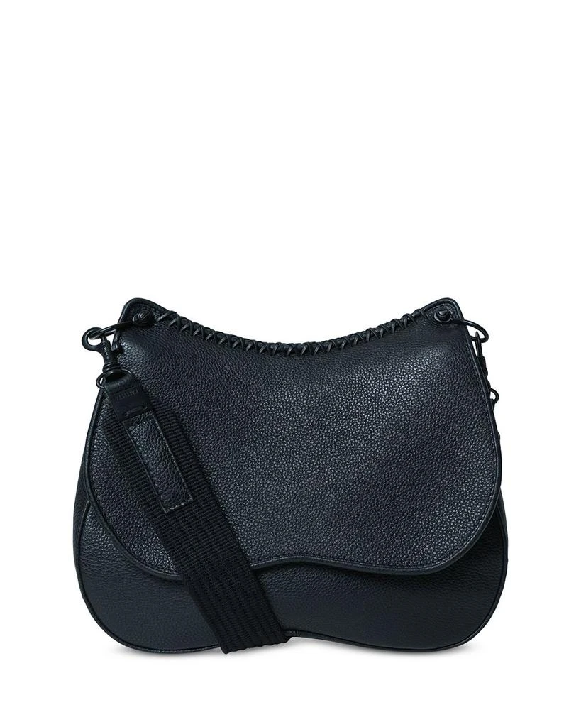 Callista Medium Saddle Bag Black Grained Leather 4