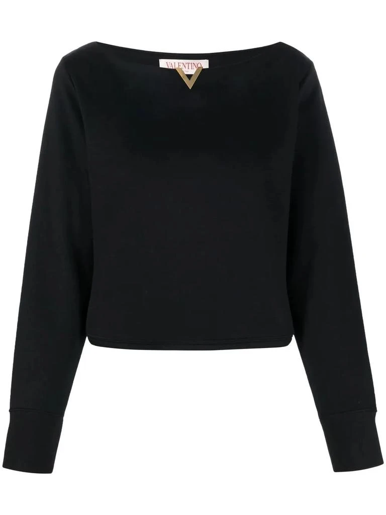 Valentino Valentino Garavani Vlogo Plaque Boat Neck Blouse 1