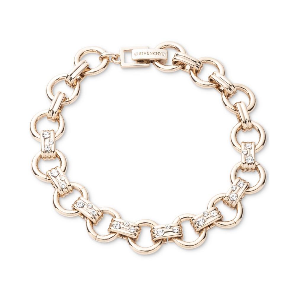 Givenchy Gold-Tone Crystal Round Link Flex Bracelet