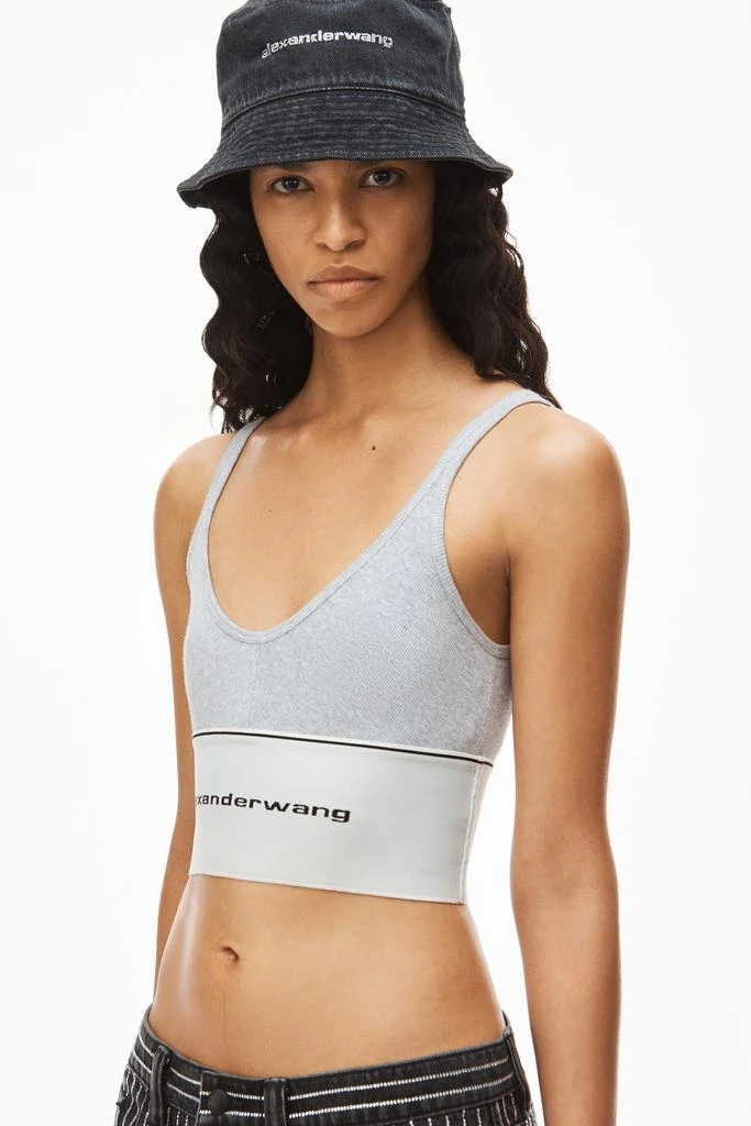 Alexander Wang LOGO ELASTIC BRA IN RIBBED JERSEY 3