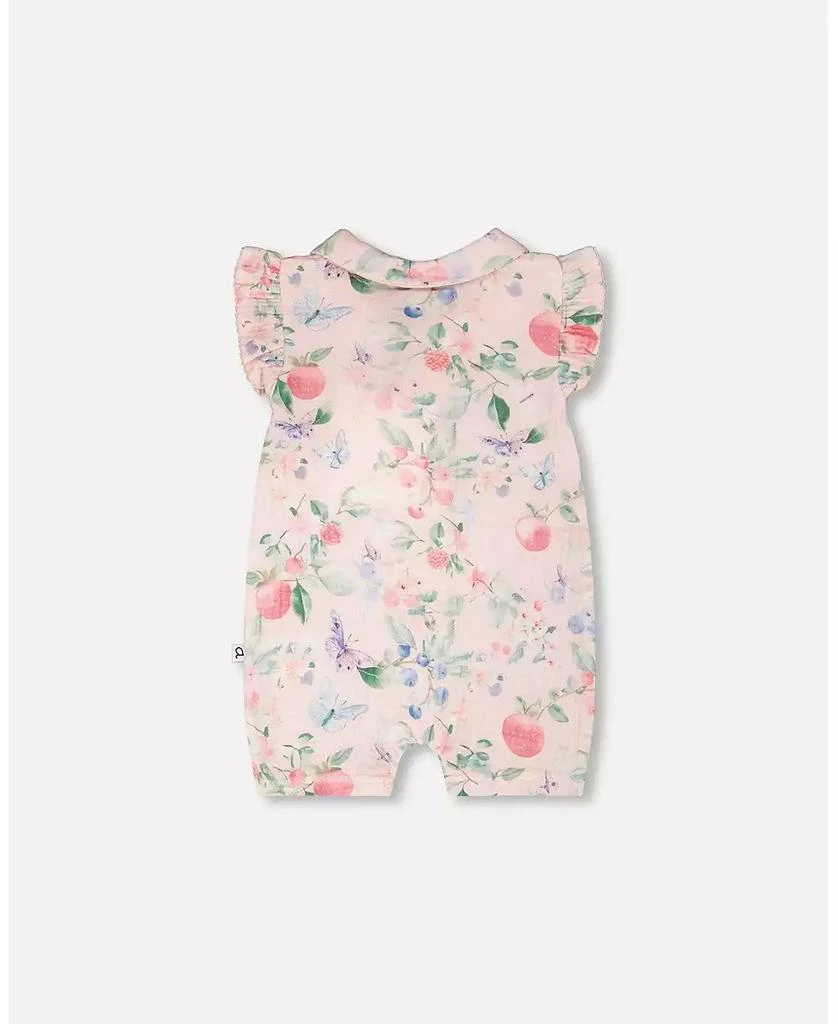 Deux par Deux Baby Girls Cotton Muslin Romper Pink Printed Berries 3
