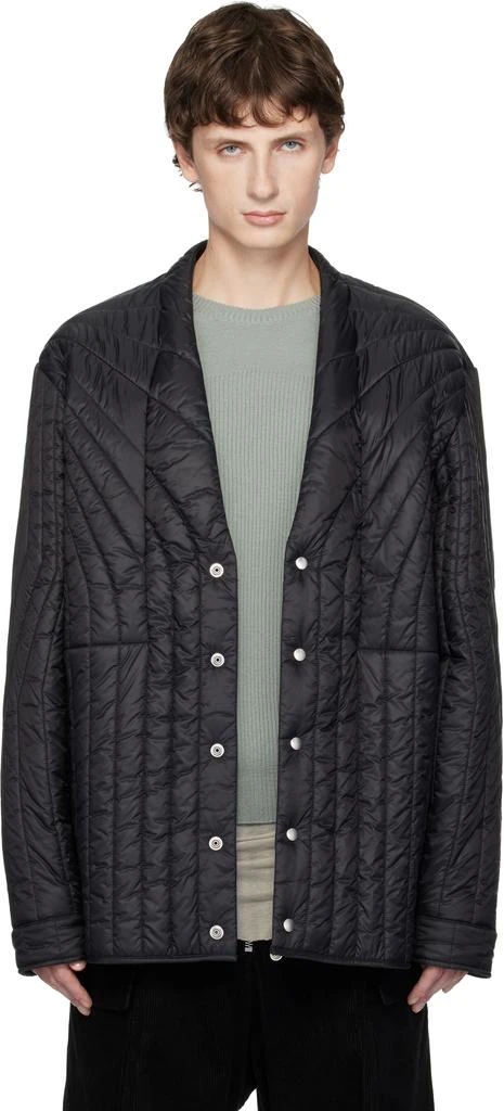 Rick Owens Black Concordians Long Sleeve Quilted Liner Down Jacket 1