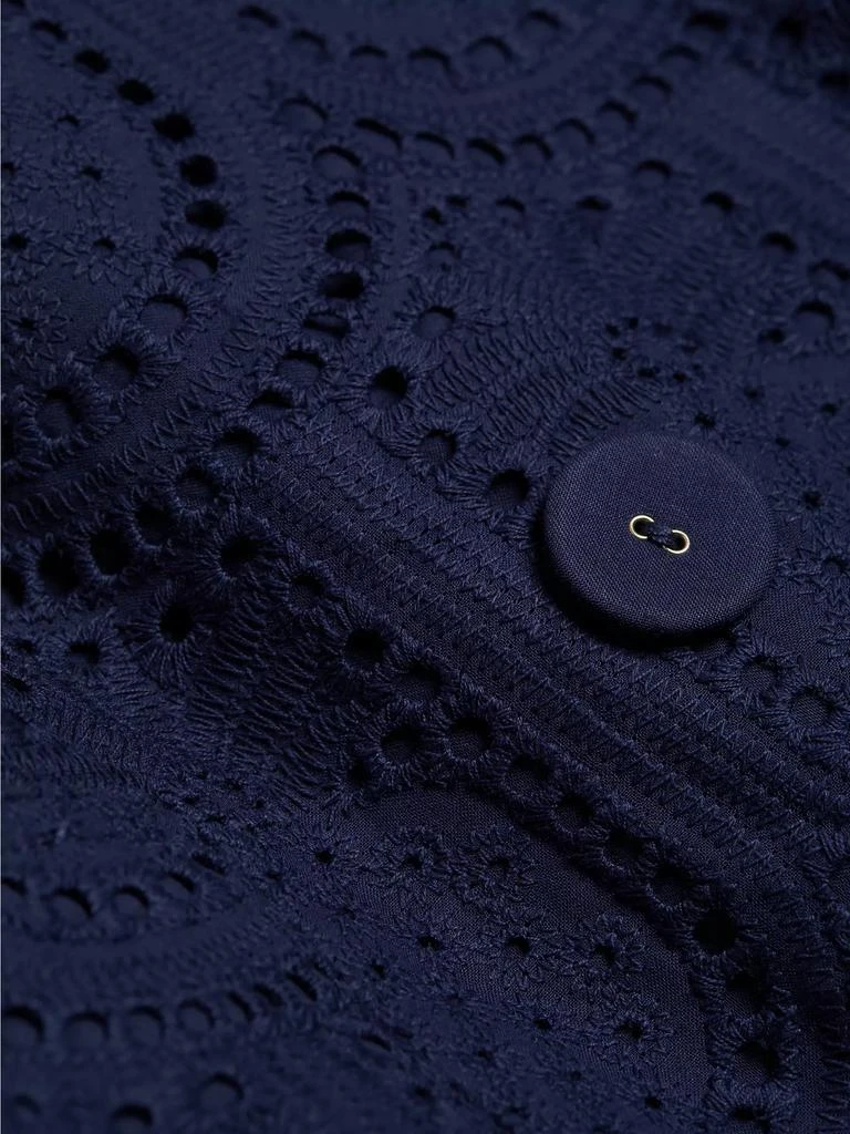 Farm Rio Eyelet Cotton Double-Breasted Trench Coat 7