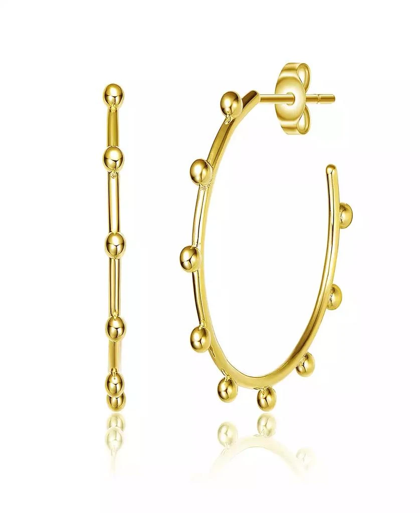 Rachel Glauber 14K Gold Plated Open Hoop Earrings