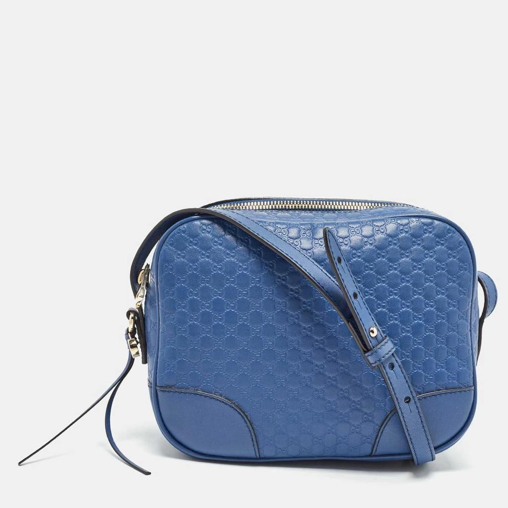 Gucci Gucci Blue Micro Guccissima Leather Bree Crossbody Bag 1
