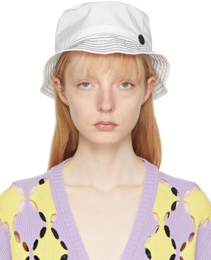 MAISON MICHEL White Jason Bucket Hat 1
