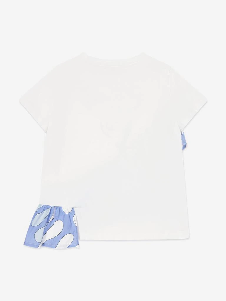 PUCCI Girls Ruffle Jersey T-Shirt in Ivory 2