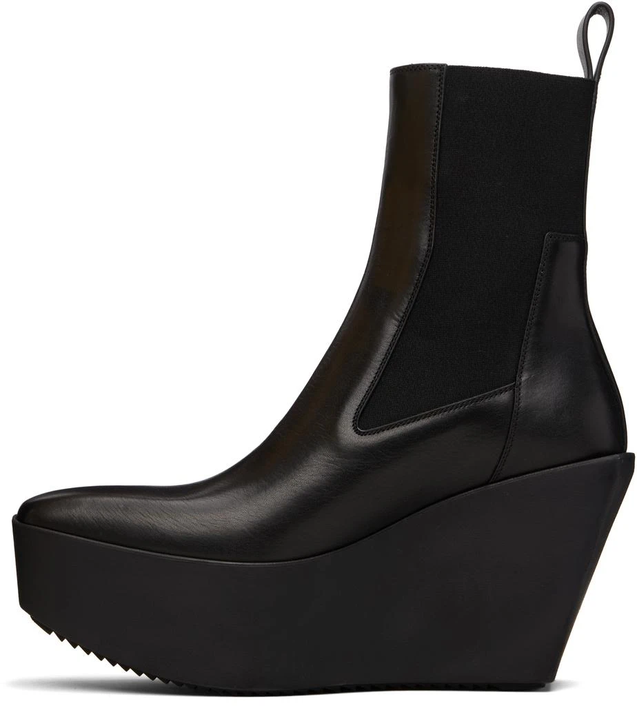 Rick Owens Black Concordians Sliver Platform Beatle Chelsea Boots 3