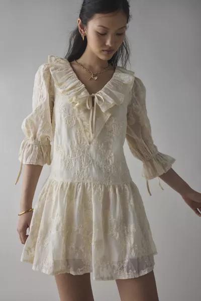 Kiss The Sky Kiss The Sky Lace Ruffle Collar Babydoll Mini Dress