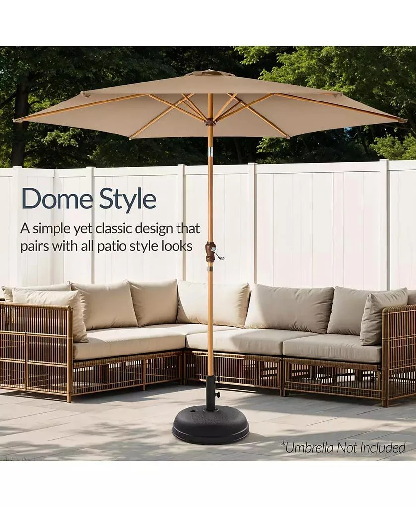 Best Choice Products Fillable Plastic Patio Umbrella Base Stand, Pole Holder w/ Adjustment Knob, Round Dome 5