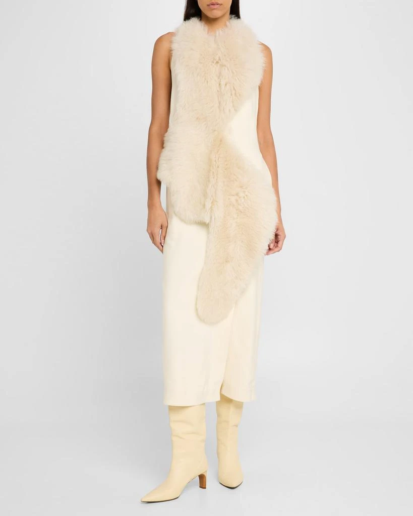 Totême Goat Shearling Halter Midi Dress 2