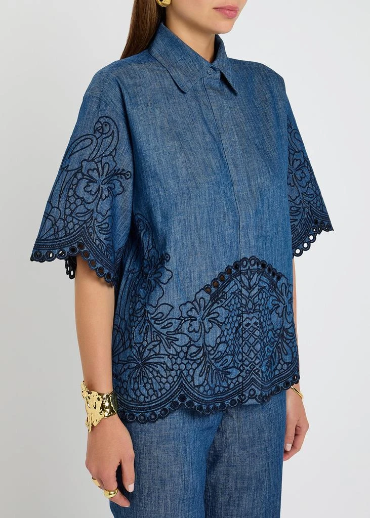 Zimmermann Coco embroidery chambray shirt 2