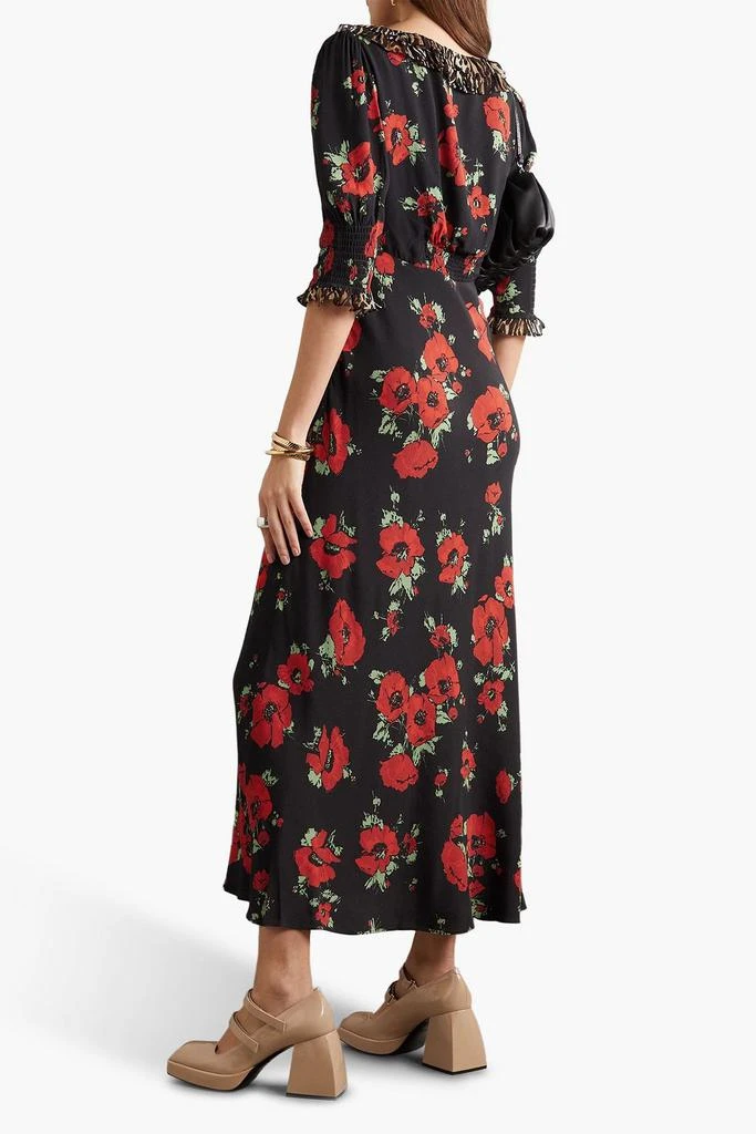 Rixo Juliette ruffled printed crepe midi dress 3