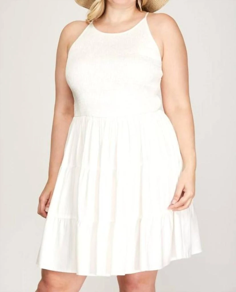 SHE + SKY Curvy Dress In White 1