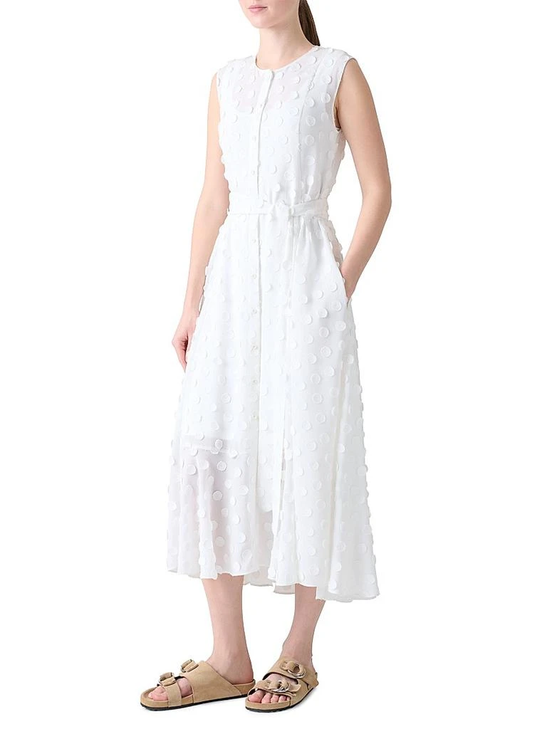 Akris Polka Dot Appliqué Georgette Midi-Dress 5