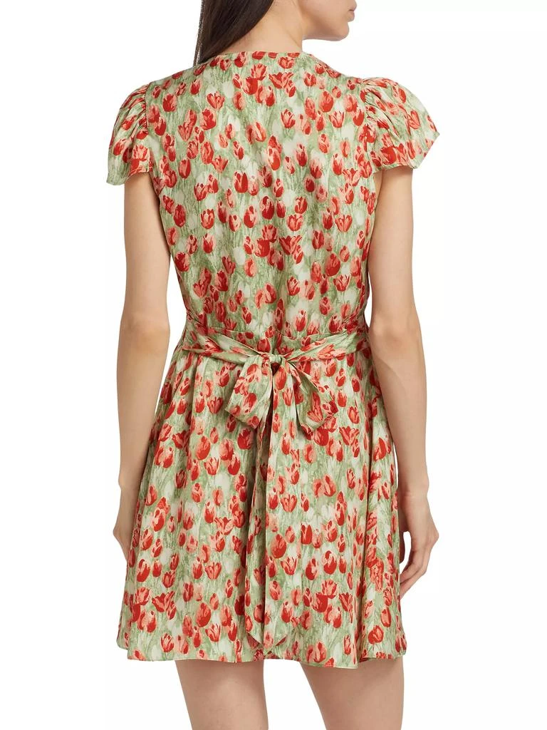 DÔEN Kelsea Tulip Print Silk-Blend Minidress 5