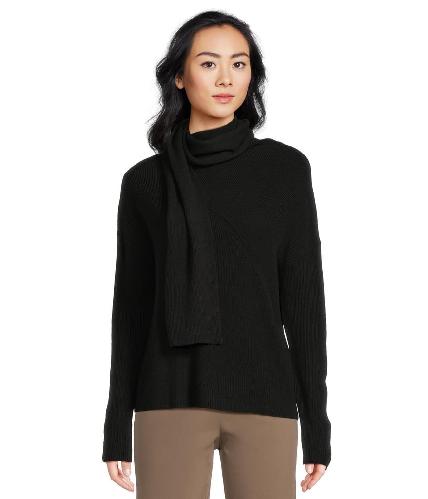 (取寄) エリオット ローレン レディース イッツ ア ラップ - ロング スリーブ リラックス セーター ウィズ アタッチド スカーフ Elliott Lauren women It's a Wrap - Long Sleeve Relax Sweater with attached Scarf Black It's a Wrap - Long Sleeve Relax Sweater with attached Scarf – On
