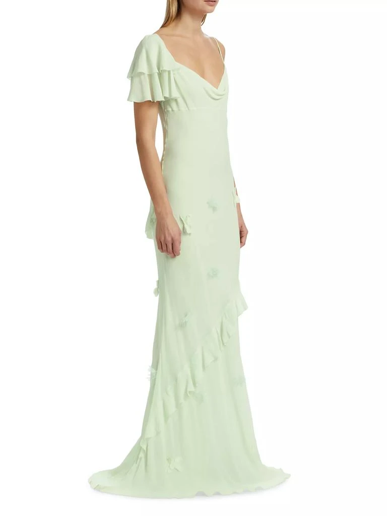 Self Portrait Georgette Floral-Appliqué Maxi Dress 4